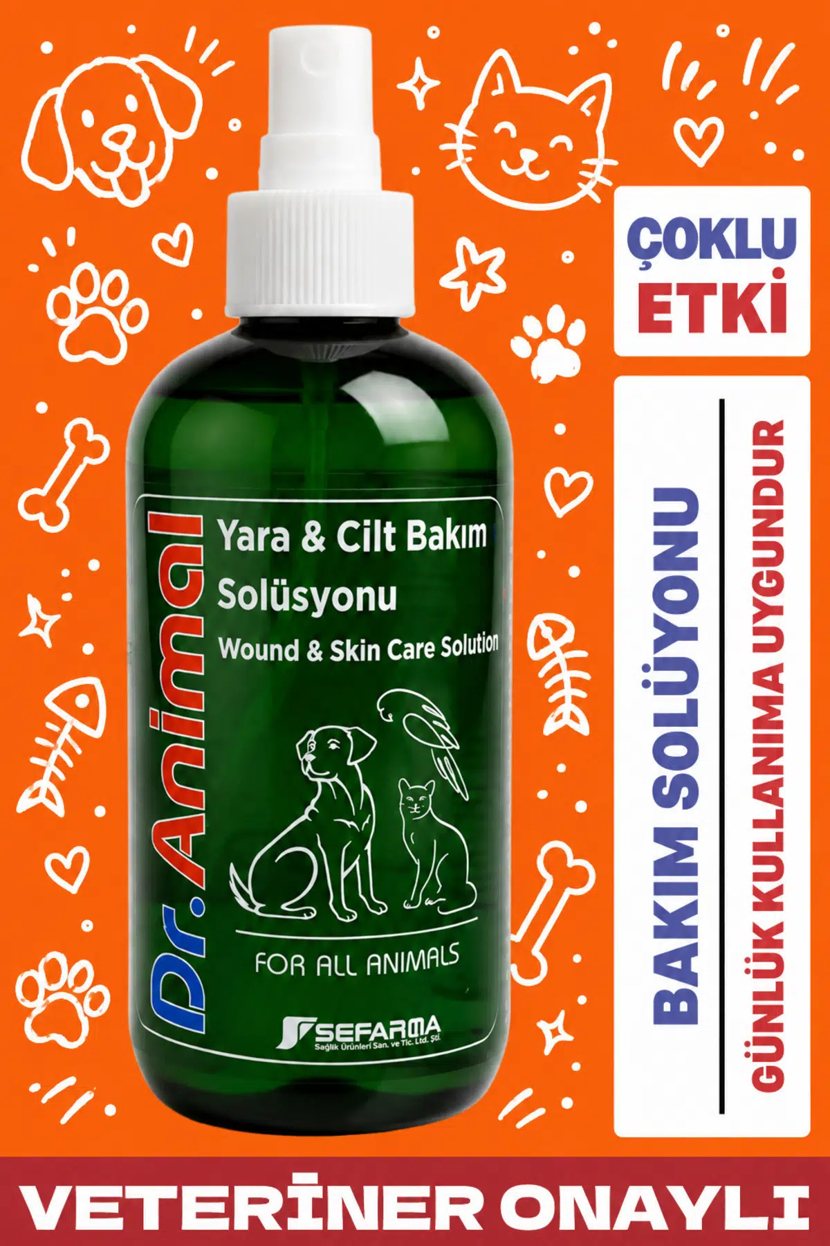250 ml Kedi Köpek Göz Kulak Temizleyici Ve Deri/yara Bakım Ürünü