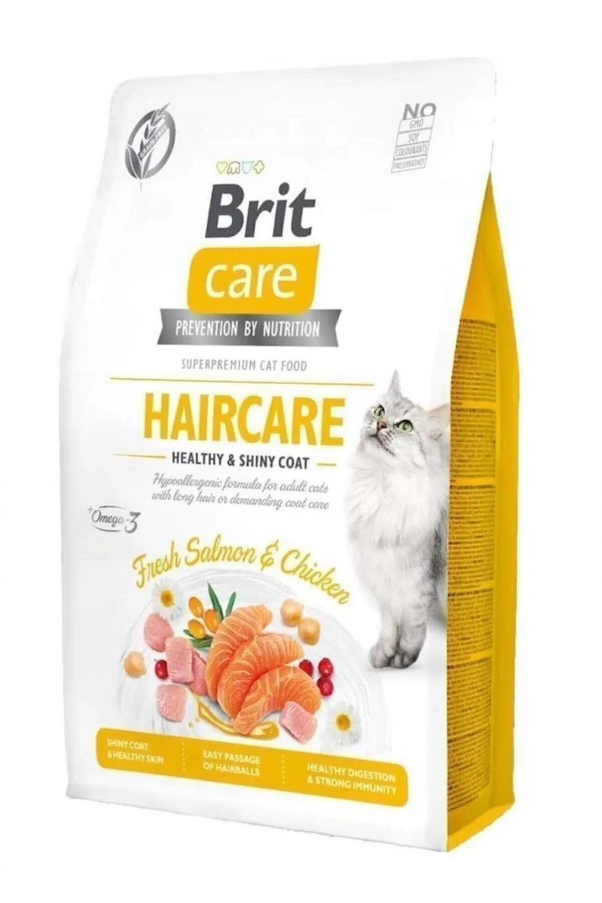 Brit Care Grain Free Hair Care Healthy & Shiny Coat Tavuklu Ve Somonlu Kedi Maması 2 Kg