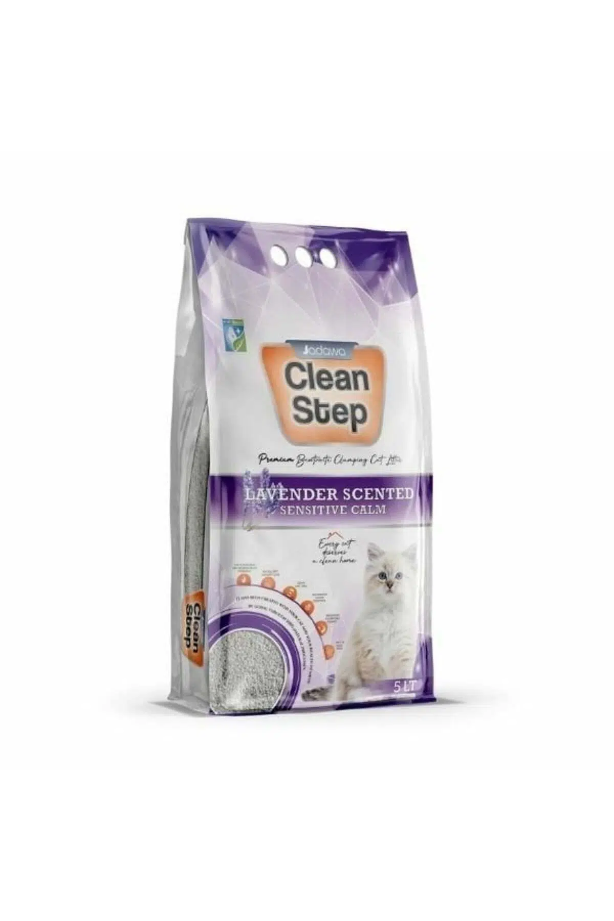 Clean Step Aktif Karbonlu Lavanta Kokulu Ince Taneli Topaklanan Bentonit Kedi Kumu 5 Lt