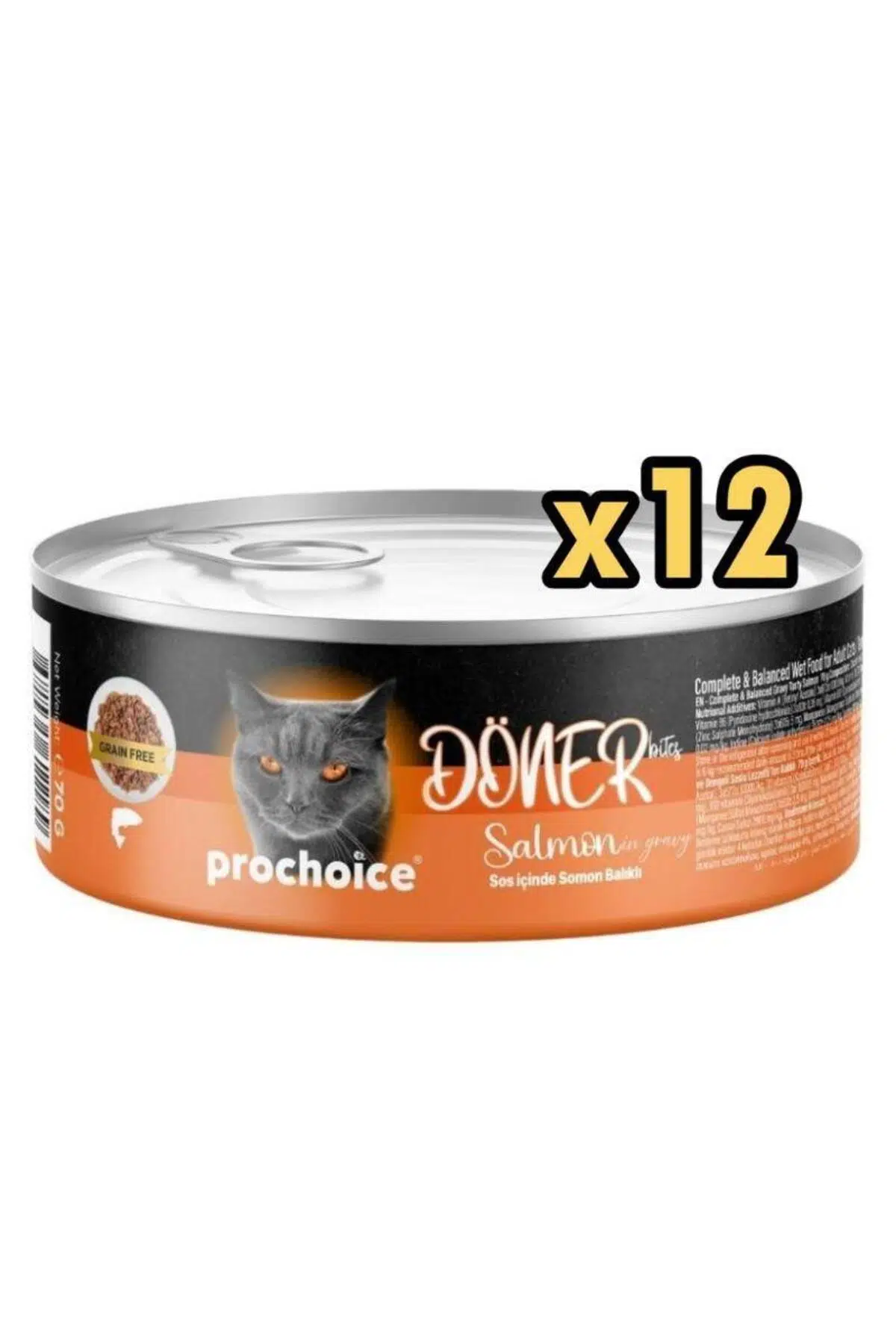 Döner Bites Somonlu Yetişkin Kedi Konservesi 70 GR x 12 Adet