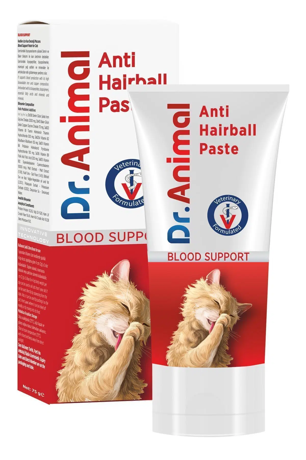 dr. animal anti hairball paste blood support