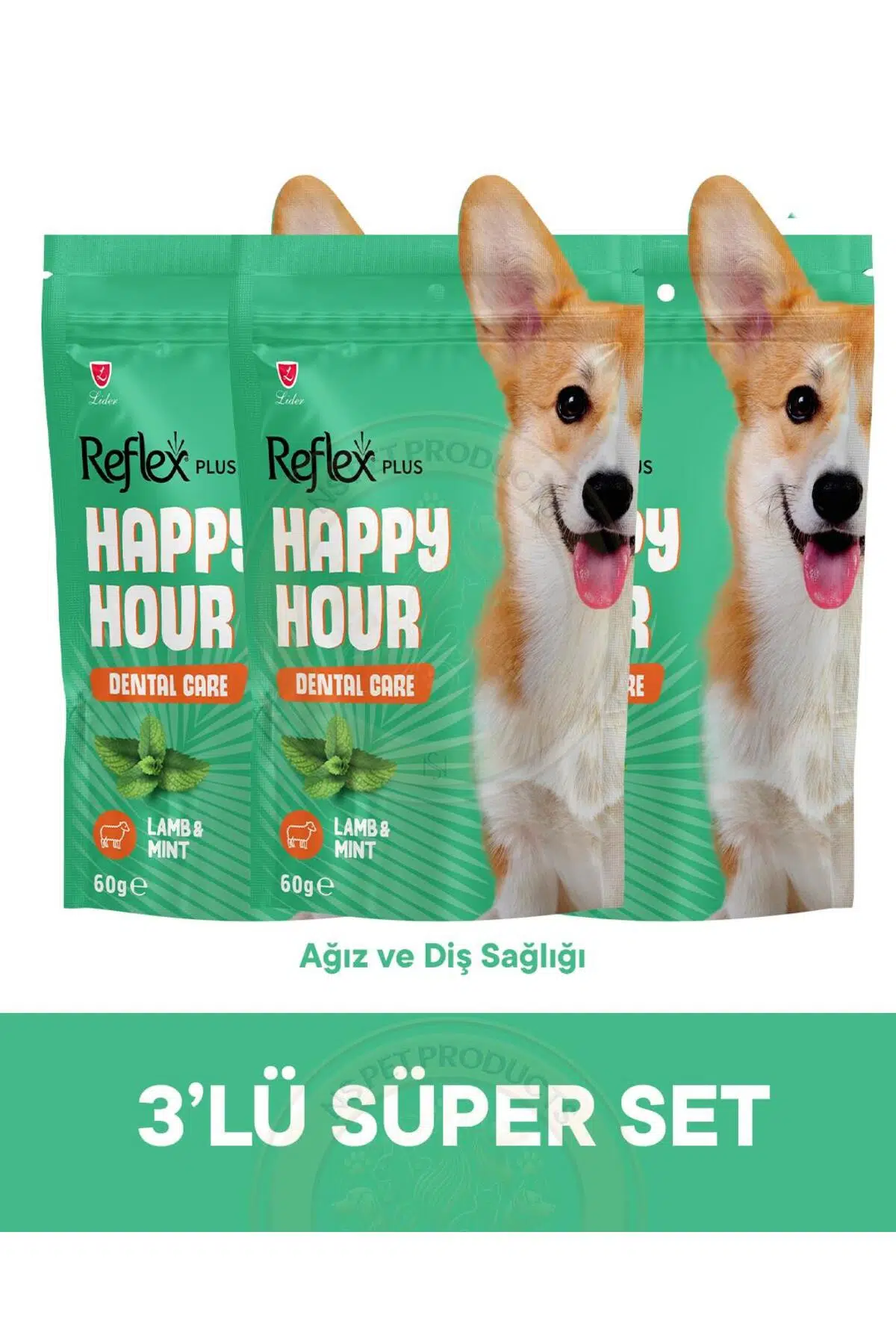 Happy Hour Dental Care Ağız ve Diş Bakımı için Destekleyici Köpek Ödül Maması 3lü Fırsat 3x60