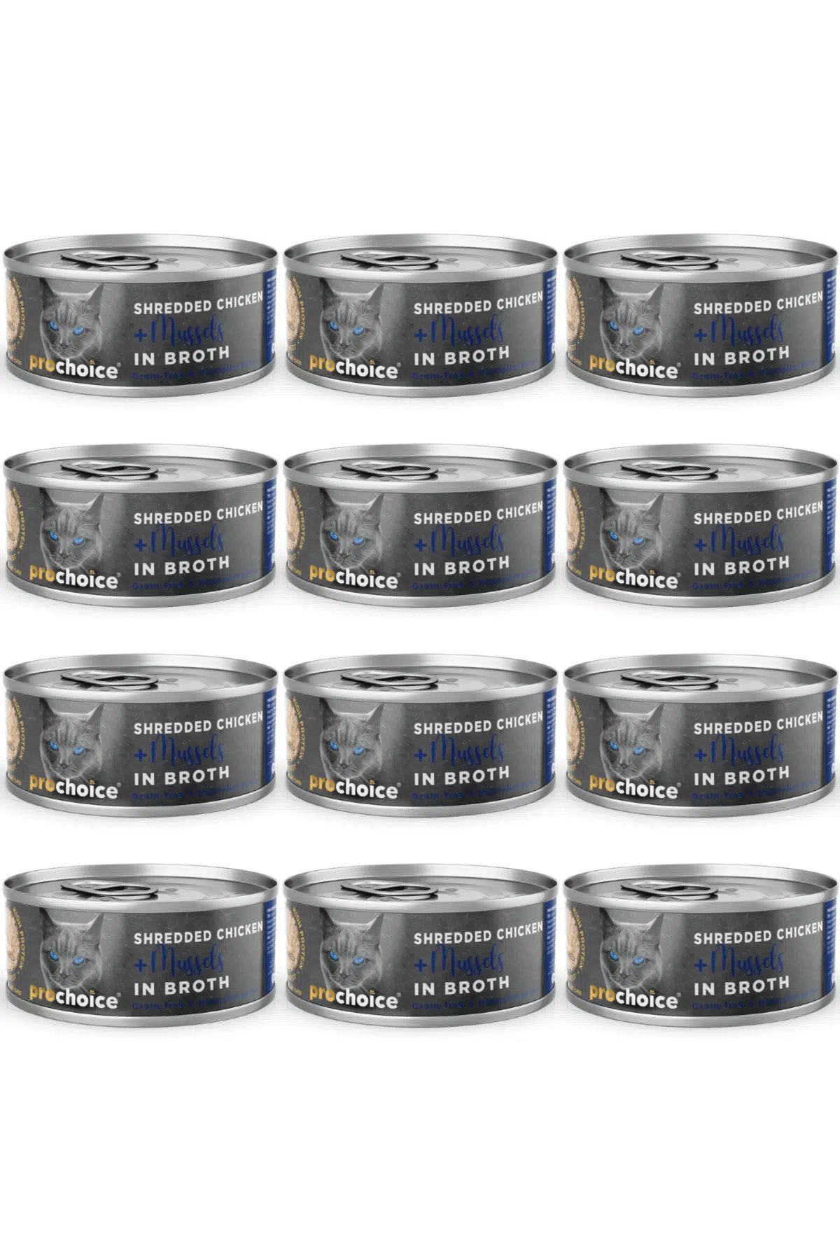 Hypo-Allergenic Sos İçinde Tavuk Etli ve Midyeli Tahılsız Yetişkin Kedi Konservesi 70gr - 12 Adet