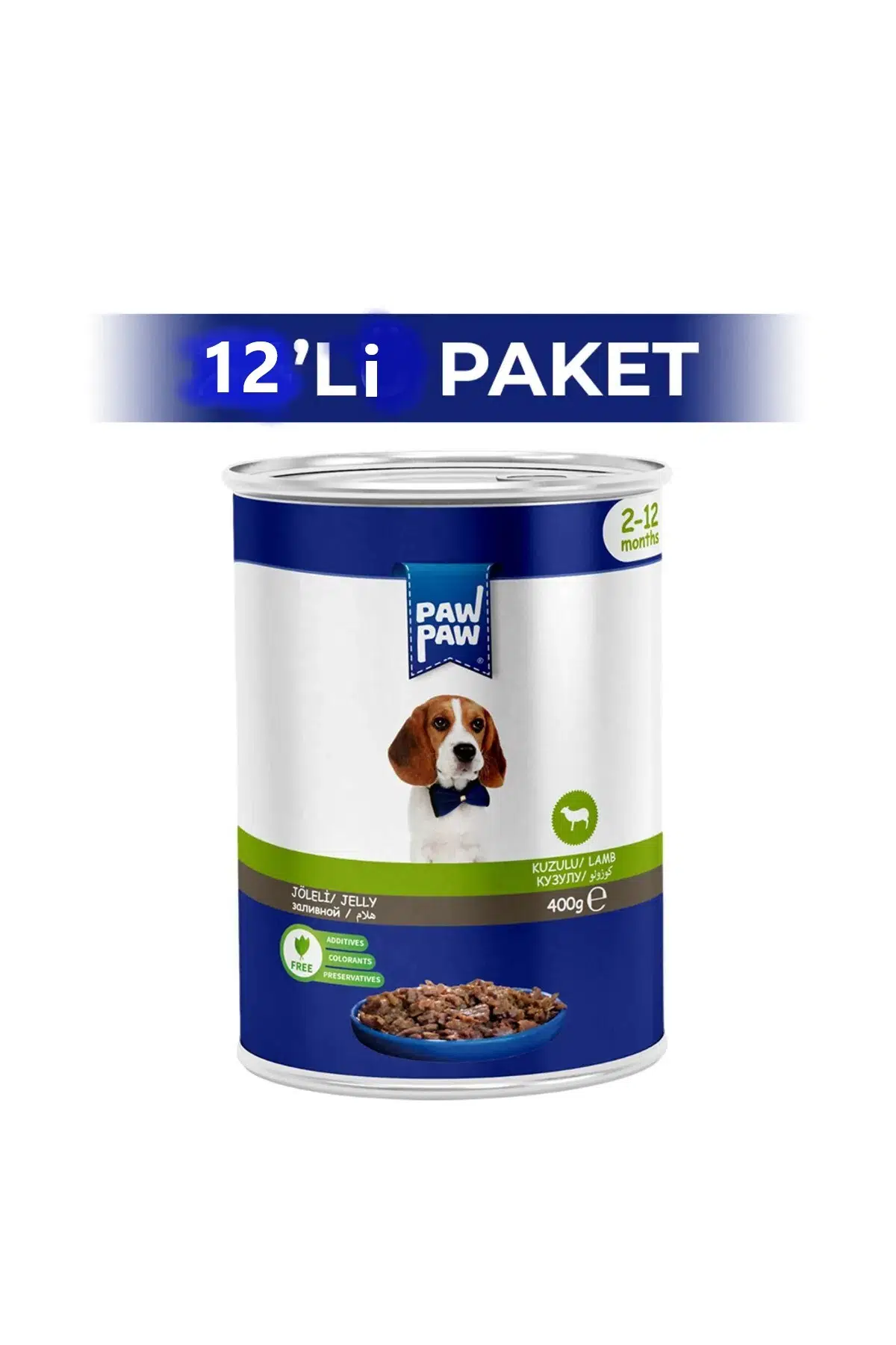 (KLASSMAMA)Jelly Kuzulu Yavru Köpek Konserve Maması 400 gr 12 Adet