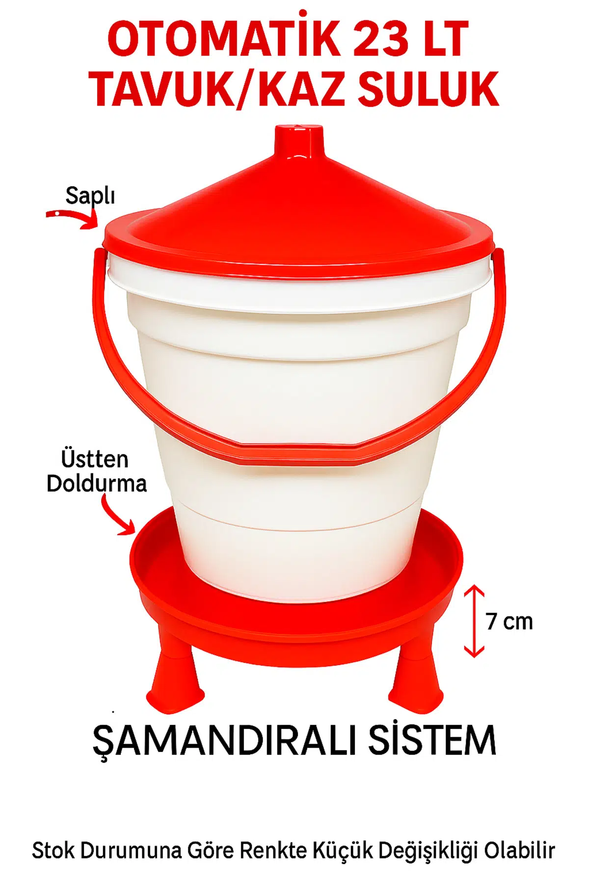 Otomatik 23 Litre Kova Şamandıralı Ayaklı Tavuk-kaz Suluk (ÜSTTEN DOLUM)