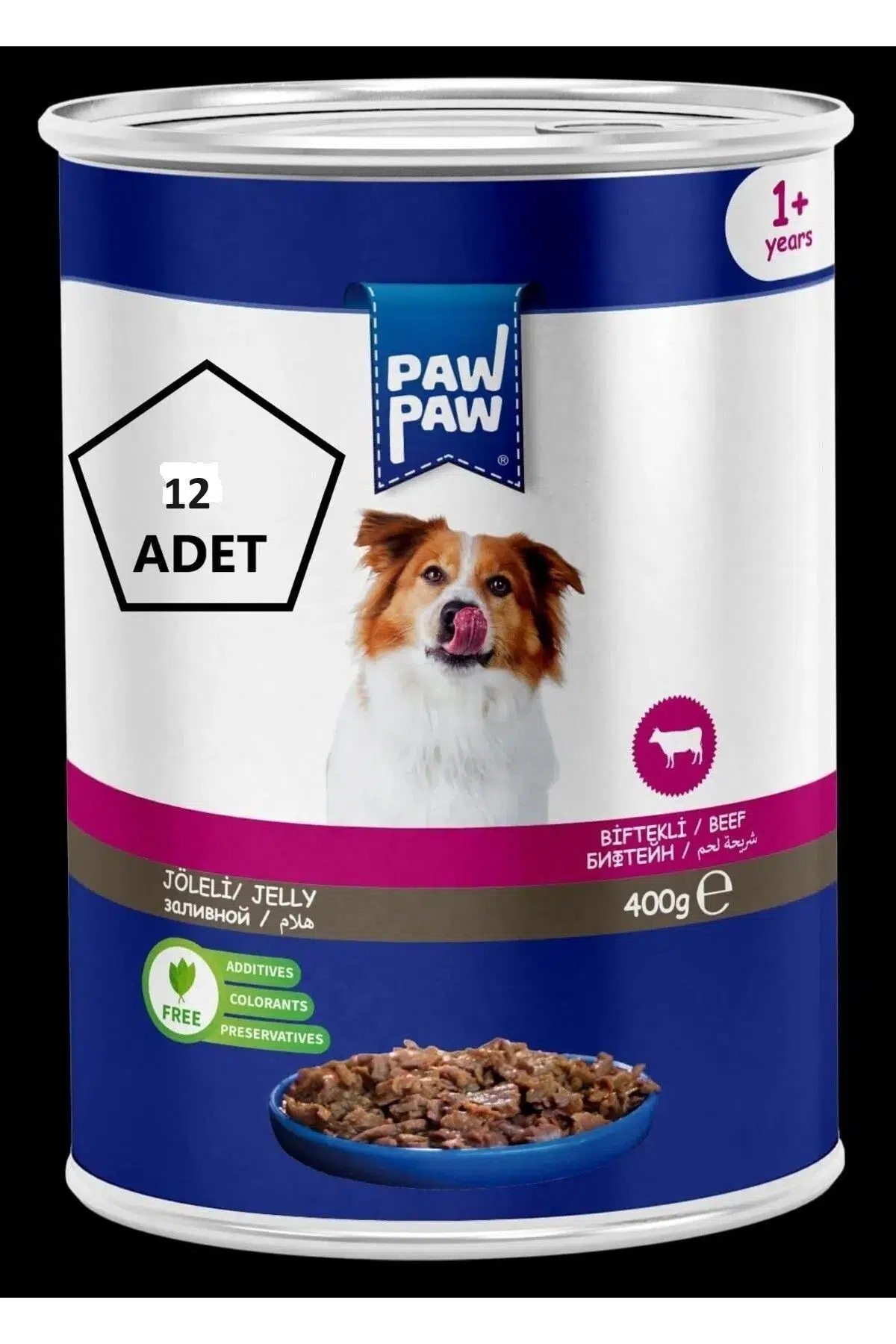 PAW PAW Biftek Etli Yetişkin Köpek Konservesi 400Gr 12'li