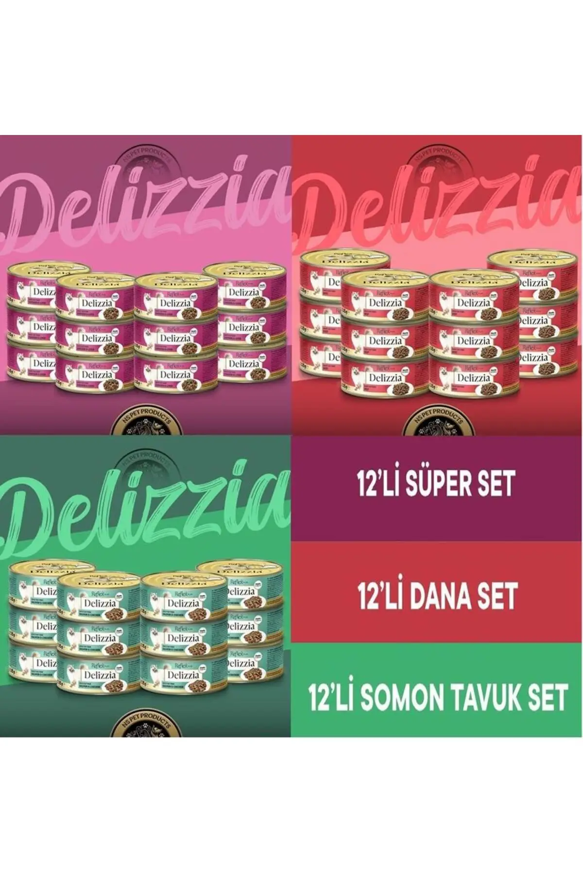 Plus Delizzia Yetişkin Kedi Maması 36 lı Karışık Set