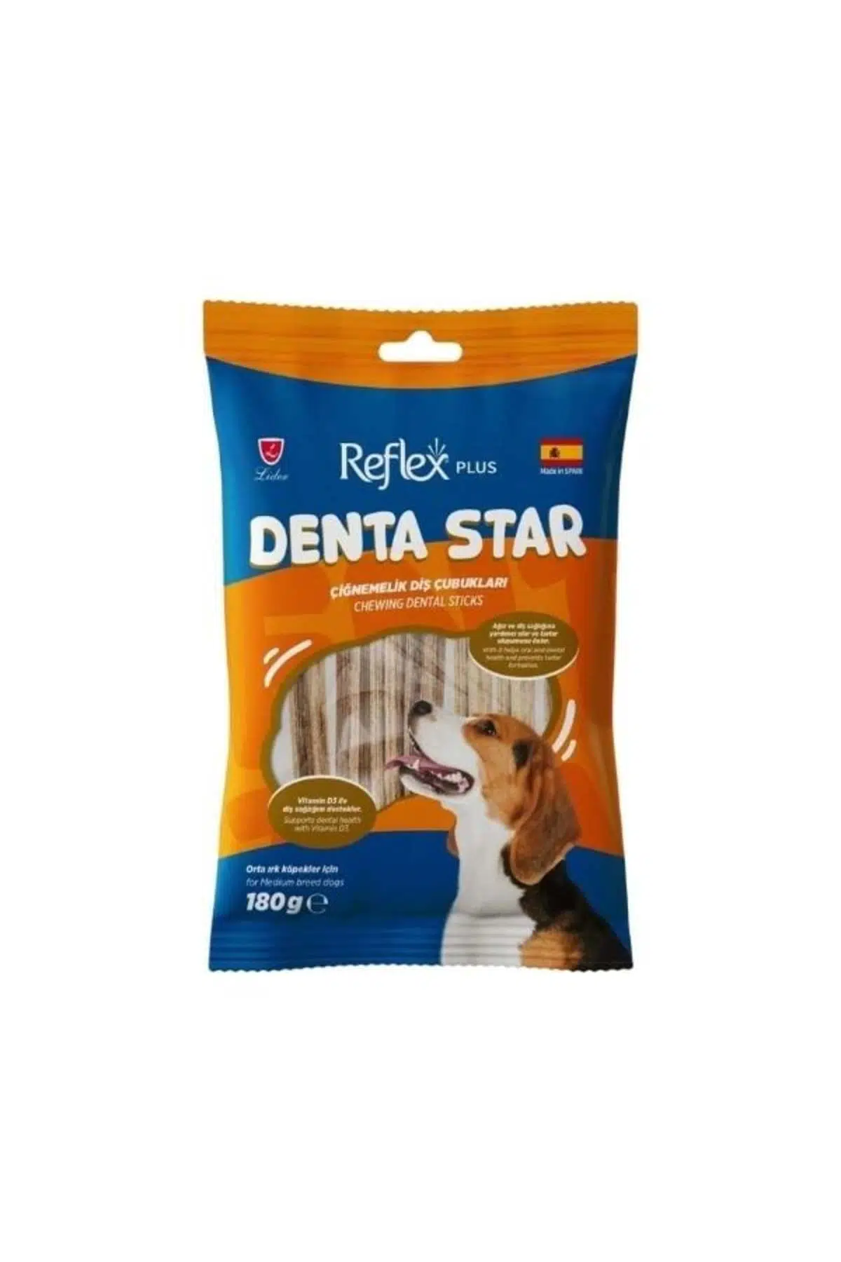 Plus Denta Star Çiğnemelik Diş Çubukları Orta Irk Yetişkin Köpek Ödül Maması 180 Gr