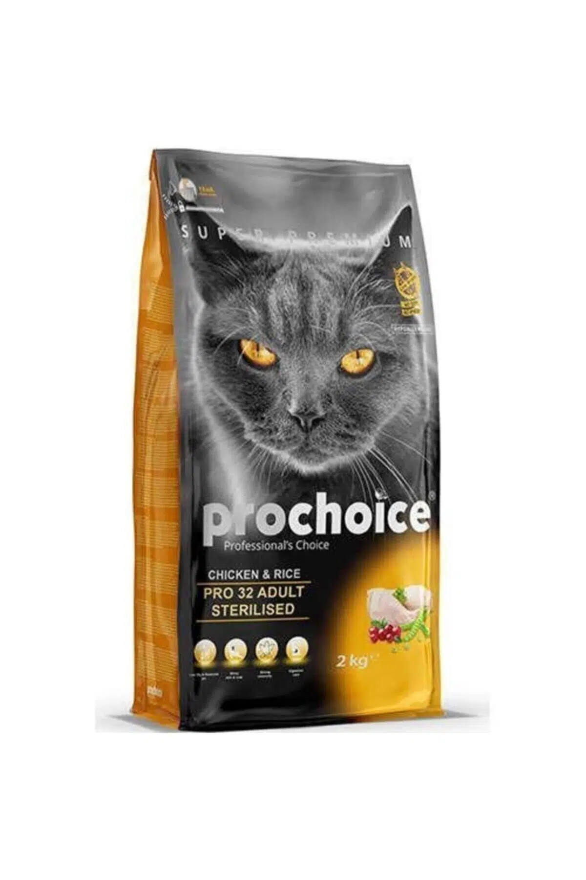 ProChoice Pro 32 Tavuk Ve Pirinçli Kısırlaştırılmış Yetişkin Kedi Maması 2kg